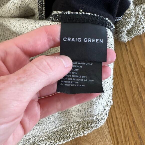 Craig Green Reverse Laced Hoodie in Greenish Gray and Black - Picture 3 of 6